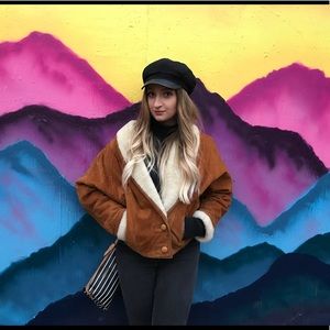 Vintage Winlet genuine leather, fur lined coat